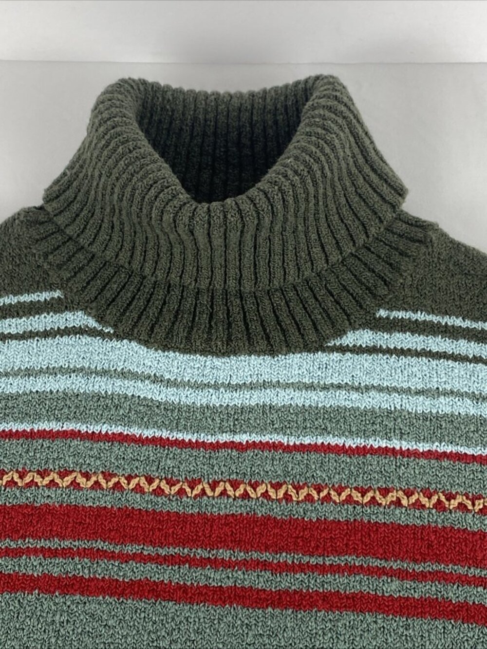 VTG Pendleton Oregon Womens Mock Neck Cotton Striped Pullover Sweater Size S - Picture 11 of 12